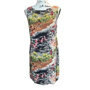 Vintage Cloz's New York Hawaiian Tropical Beach‎ Dress Women's  Made In USA M
